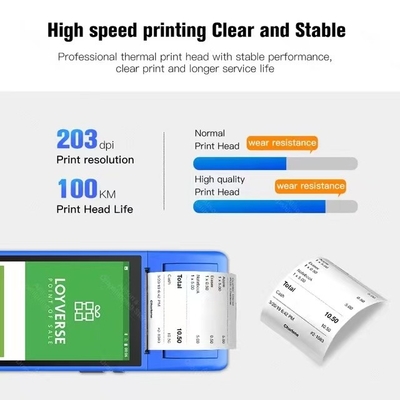 1つのPosシステム販売時点情報管理システムの手持ち型の末端の人間の特徴をもつタッチ画面すべて